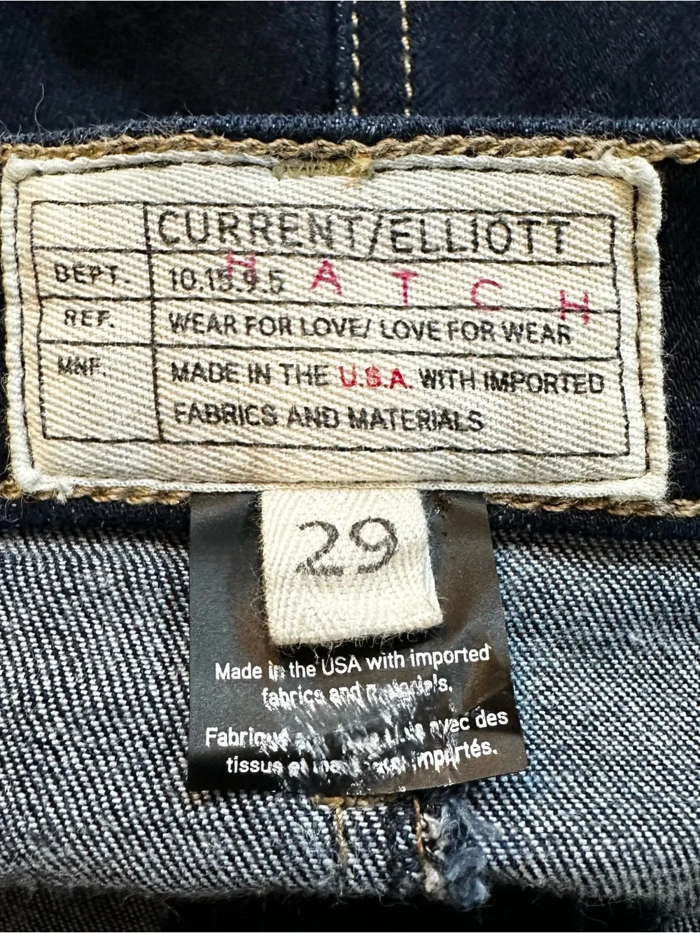 Hatch × Current Elliott Sz 29 Maternity Stiletto Jeans in Serenity Dark Wash - Picture 8 of 9
